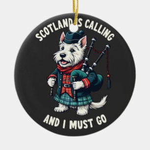 Scottish Terrier Dog Scotland ruft an und ich muss Keramik Ornament