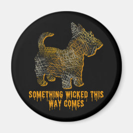 Scottish Terrier Dog Silhouette Fun Halloween Magnet