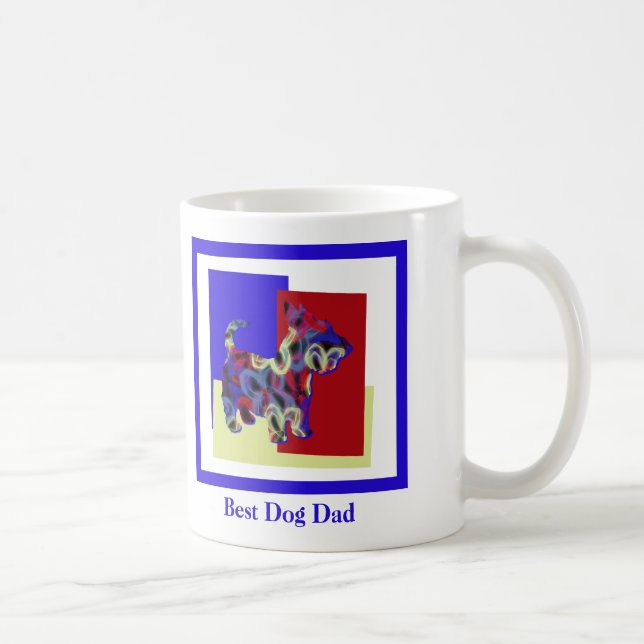 Scottish Terrier Dog Silhouette TRBY Vathers Day Kaffeetasse (Rechts)