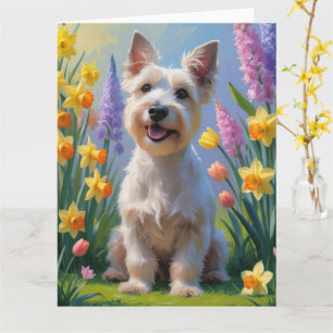 Scottish Terrier Dog Spring Blumen Malerei Karte