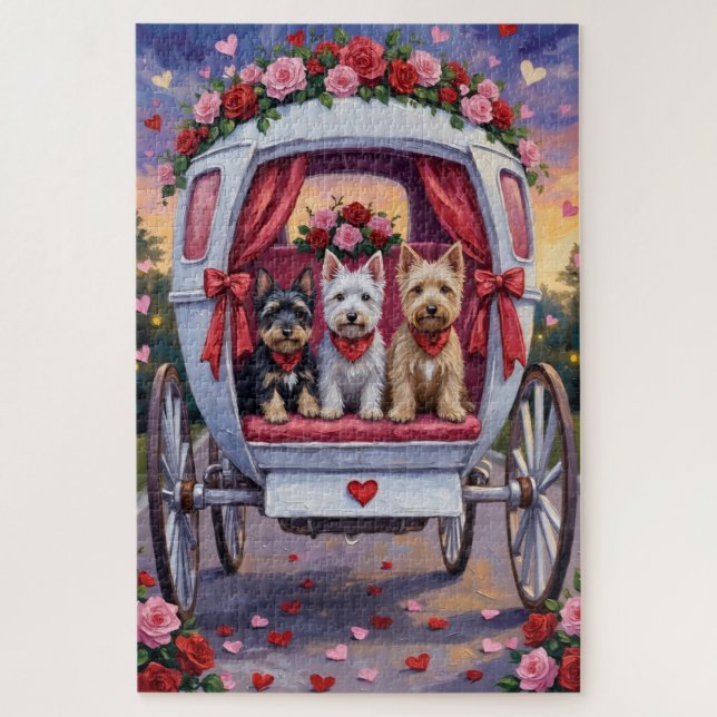 Scottish Terrier Dog Valentine's Day Puzzle (Vertikal)