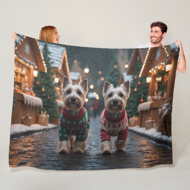 Scottish Terrier Dogs Christmas Snow Holiday Fleecedecke (Beispiel)