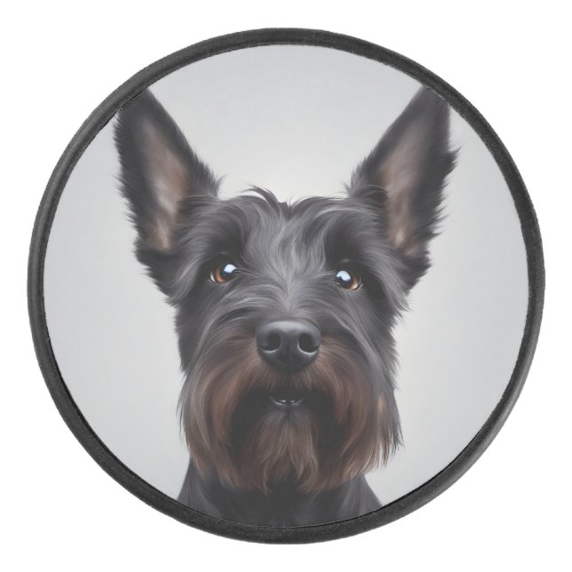 Scottish Terrier Eishockey Puck (Vorderseite)