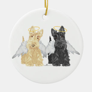 Scottish Terrier Engel Keramik Ornament