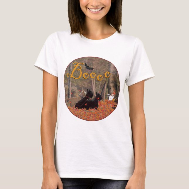 Scottish Terrier Fall Saisondesign T-Shirt (Vorderseite)