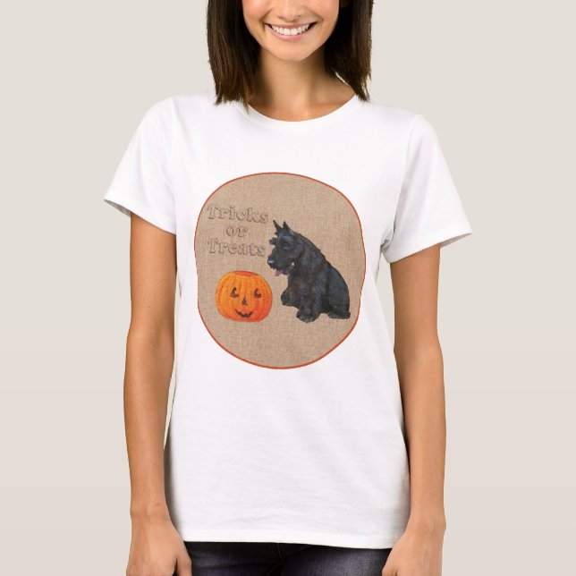 Scottish Terrier Fall Saisondesign T-Shirt (Vorderseite)