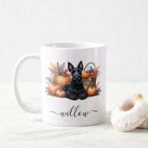 Scottish Terrier Fall Tasse mit Personalisiertem N