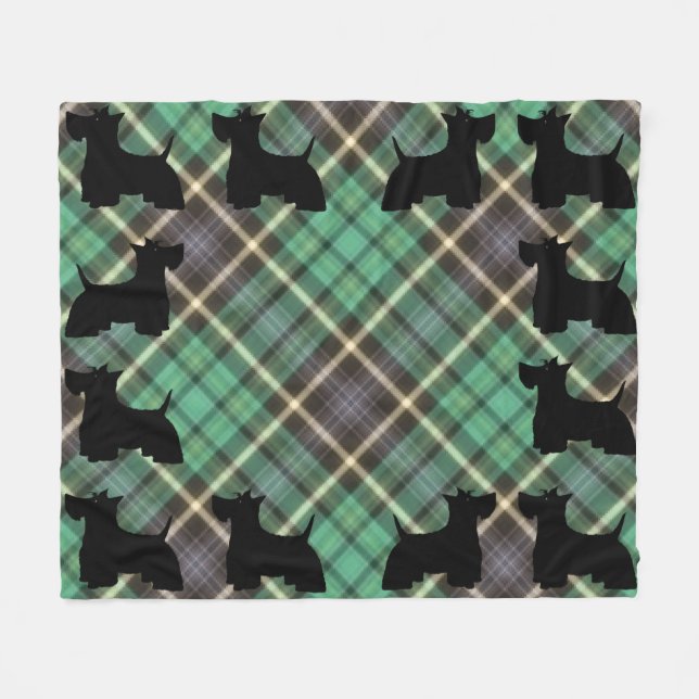 Scottish Terrier Fleece Blanket (Vorderseite (Horizontal))