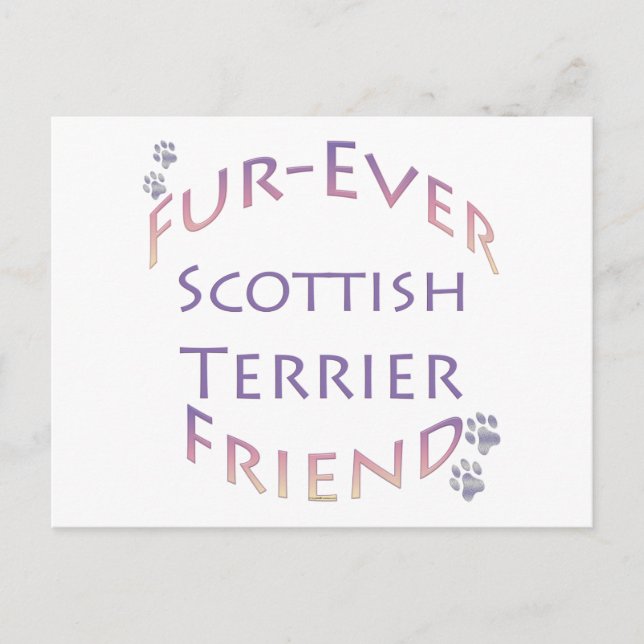 Scottish Terrier Furever Friend Postkarte (Vorderseite)