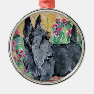 Scottish-Terrier-Garten Silbernes Ornament