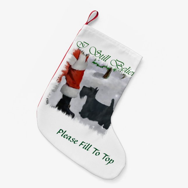 Scottish Terrier glaubte Weihnachten Kleiner Weihnachtsstrumpf (Vorderansicht (hängend))