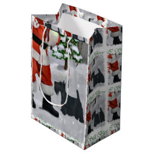 Scottish Terrier glaubte Weihnachten Mittlere Geschenktüte