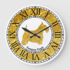Scottish Terrier Gold mit Gold Große Wanduhr