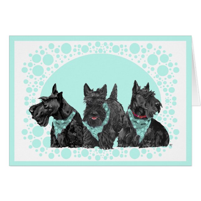 Scottish Terrier Grußkarte (Vorderseite (Horizontal))