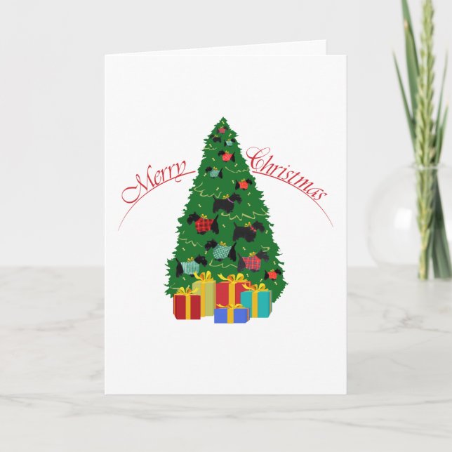 Scottish Terrier Grußkarte Feiertagskarte (Vorderseite)