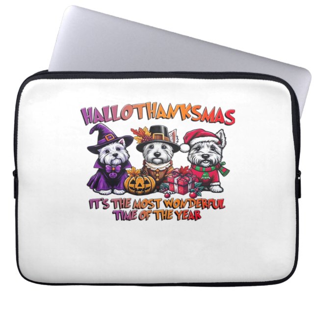 Scottish Terrier Halloween Erntedank Weihnachten Laptopschutzhülle (Vorderseite)