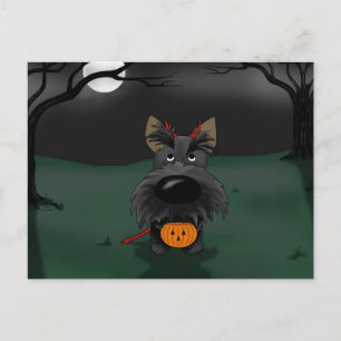 Scottish Terrier Halloween Postkarte