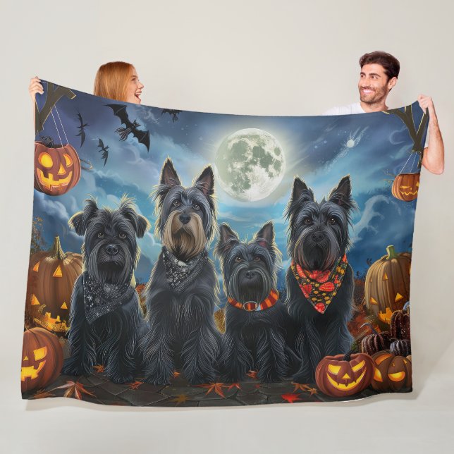 Scottish Terrier Halloween Spooky Fleecedecke (Beispiel)