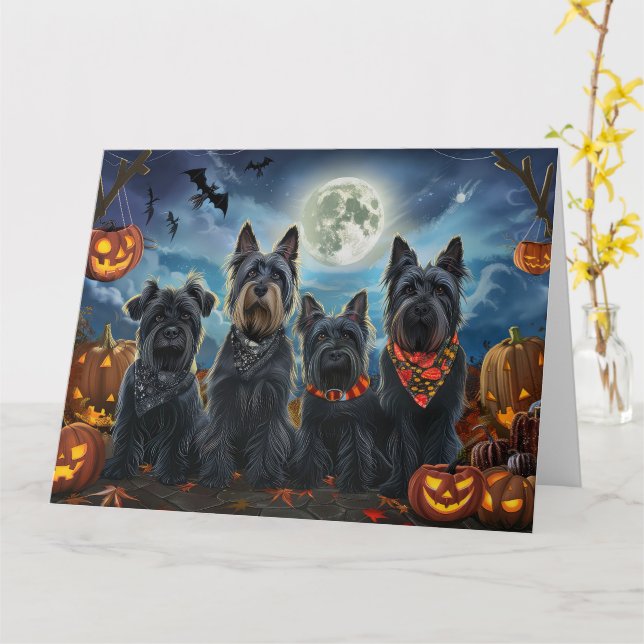 Scottish Terrier Halloween Spooky Karte (Gelbe Blume)