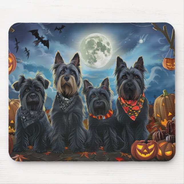 Scottish Terrier Halloween Spooky Mousepad (Vorne)