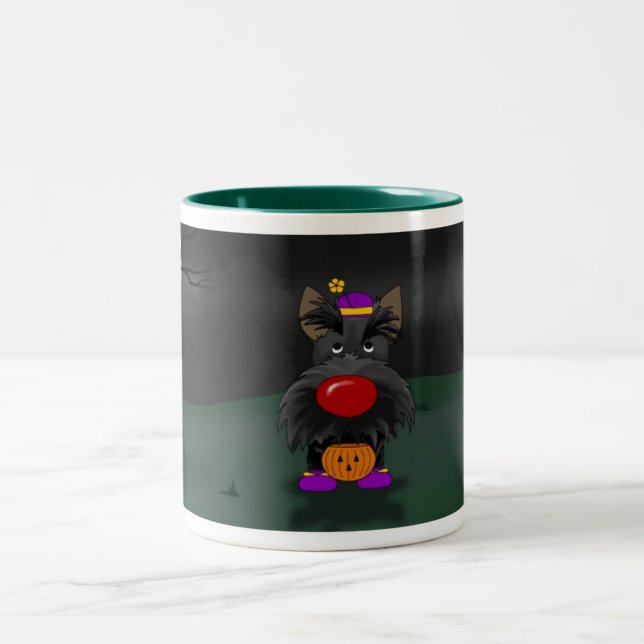 Scottish Terrier Halloween Zweifarbige Tasse (Mittel)
