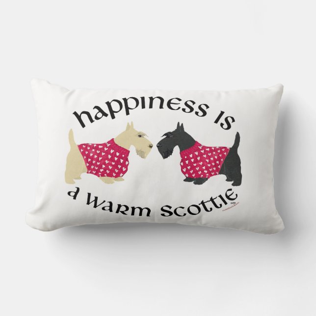 Scottish Terrier Happiness Pillow Lendenkissen (Vorderseite)