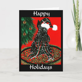 Scottish Terrier, Happy Holidays Card Feiertagskarte