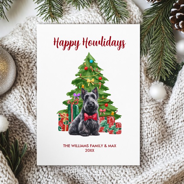 Scottish Terrier Happy Howlidays Card Feiertagskarte (Von Creator hochgeladen)