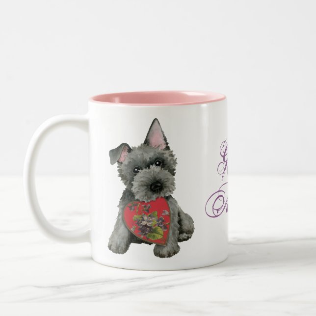 Scottish Terrier Heart Mama Zwei-Tone-Kaffee-Tasse Zweifarbige Tasse (Links)