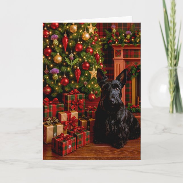 Scottish Terrier Holiday Card Feiertagskarte (Vorderseite)