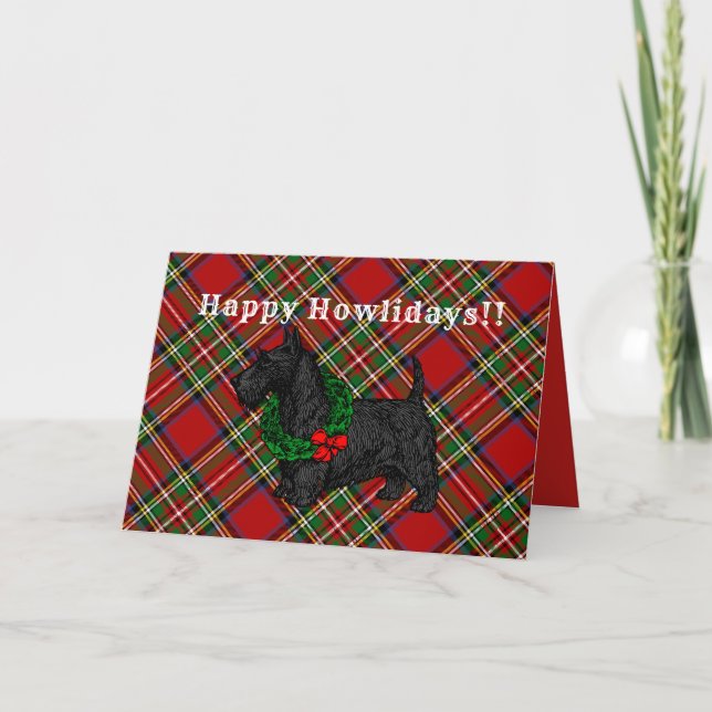 Scottish Terrier Holiday Card Feiertagskarte (Vorderseite)