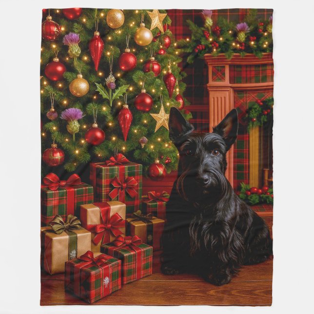 Scottish Terrier Holiday  Fleecedecke (Vorderseite)