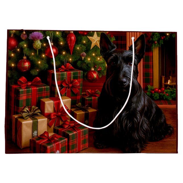 Scottish Terrier Holiday  Große Geschenktüte (Rückseite)