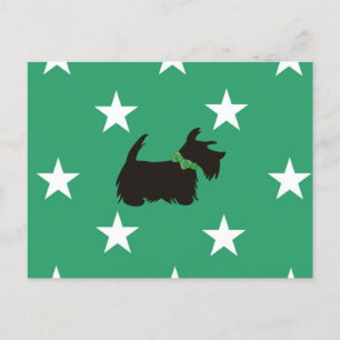 Scottish Terrier Holiday Postcard, Scottie dog Feiertagspostkarte