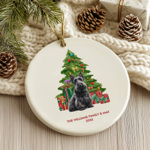 Scottish Terrier Hund Weihnachten personalisiert Keramik Ornament