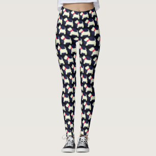 Scottish Terrier Hunde mit Red Bows Yoga Running Leggings