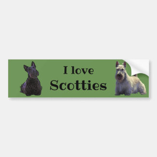 Scottish Terrier, I Liebe, weiß/schwarz Autoaufkleber