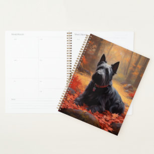 Scottish Terrier im Herbst Leaves Fall Inspiriert Planer
