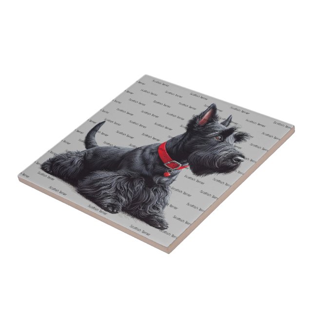 Scottish Terrier in Fliese (Seite)
