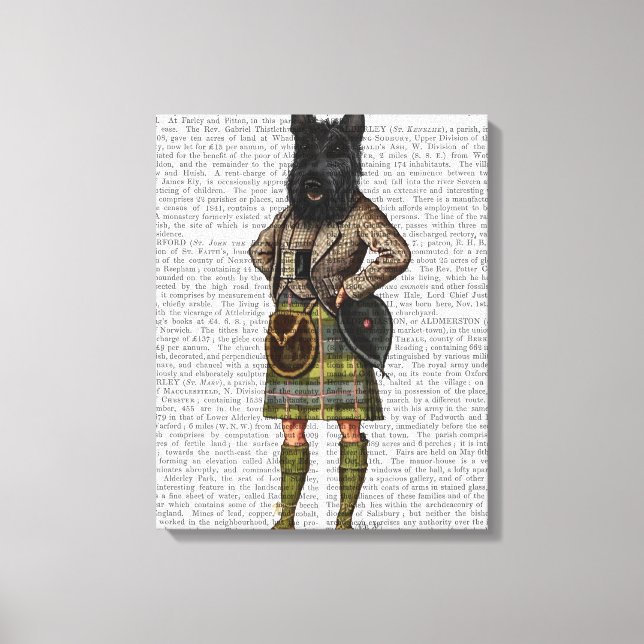 Scottish Terrier in Kilt Leinwanddruck (Vorderseite)