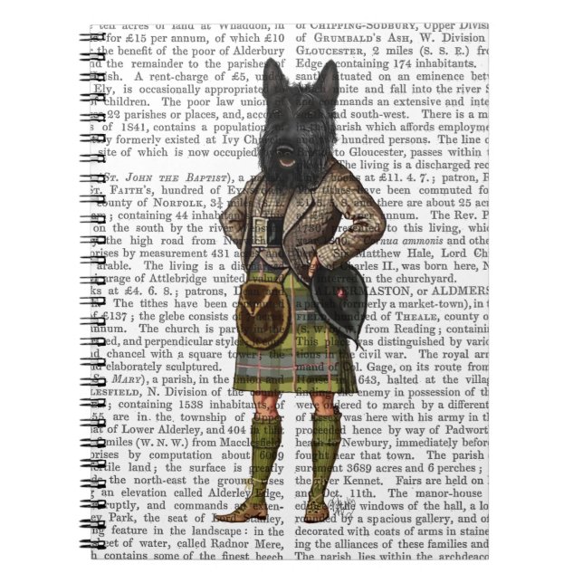 Scottish Terrier in Kilt Notizblock (Vorderseite)