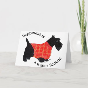 Scottish Terrier in Red Kariert Sweater Feiertagskarte