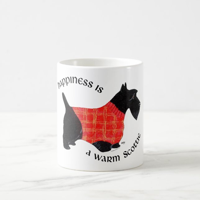 Scottish Terrier in Red Kariert Sweater Tasse (Mittel)
