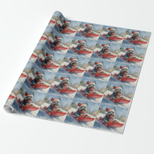 Scottish Terrier in Sledge Let it Snow Christmas Geschenkpapier