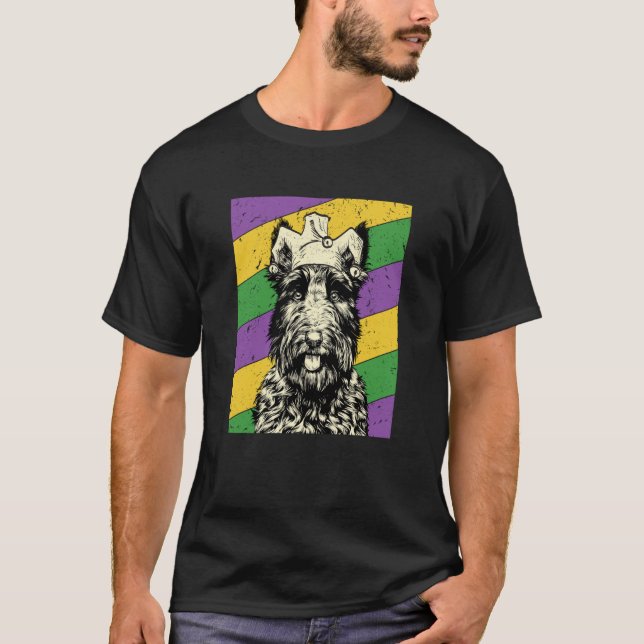 Scottish Terrier Jester Mardi Gras Dog Mom or Dad T-Shirt (Vorderseite)
