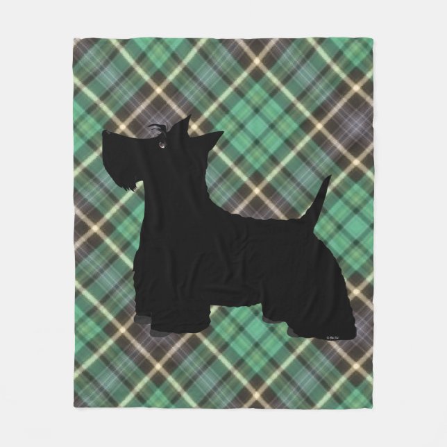 Scottish Terrier Kariert Fleece Blanket (Vorderseite)