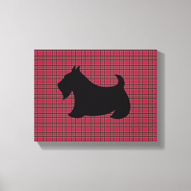 Scottish Terrier Kariert Wall Art Leinwanddruck (Vorderseite)