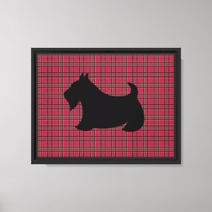 Scottish Terrier Kariert Wall Art Leinwanddruck