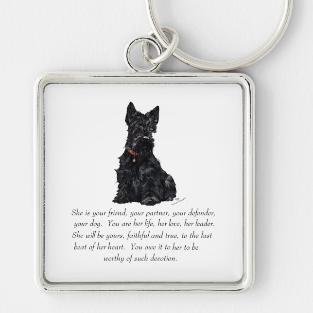 Scottish Terrier Keepake — FEMALE Schlüsselanhänger (Vorne)