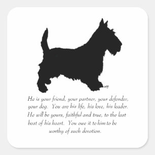 Scottish Terrier Keepake - MALE Dog Quadratischer Aufkleber